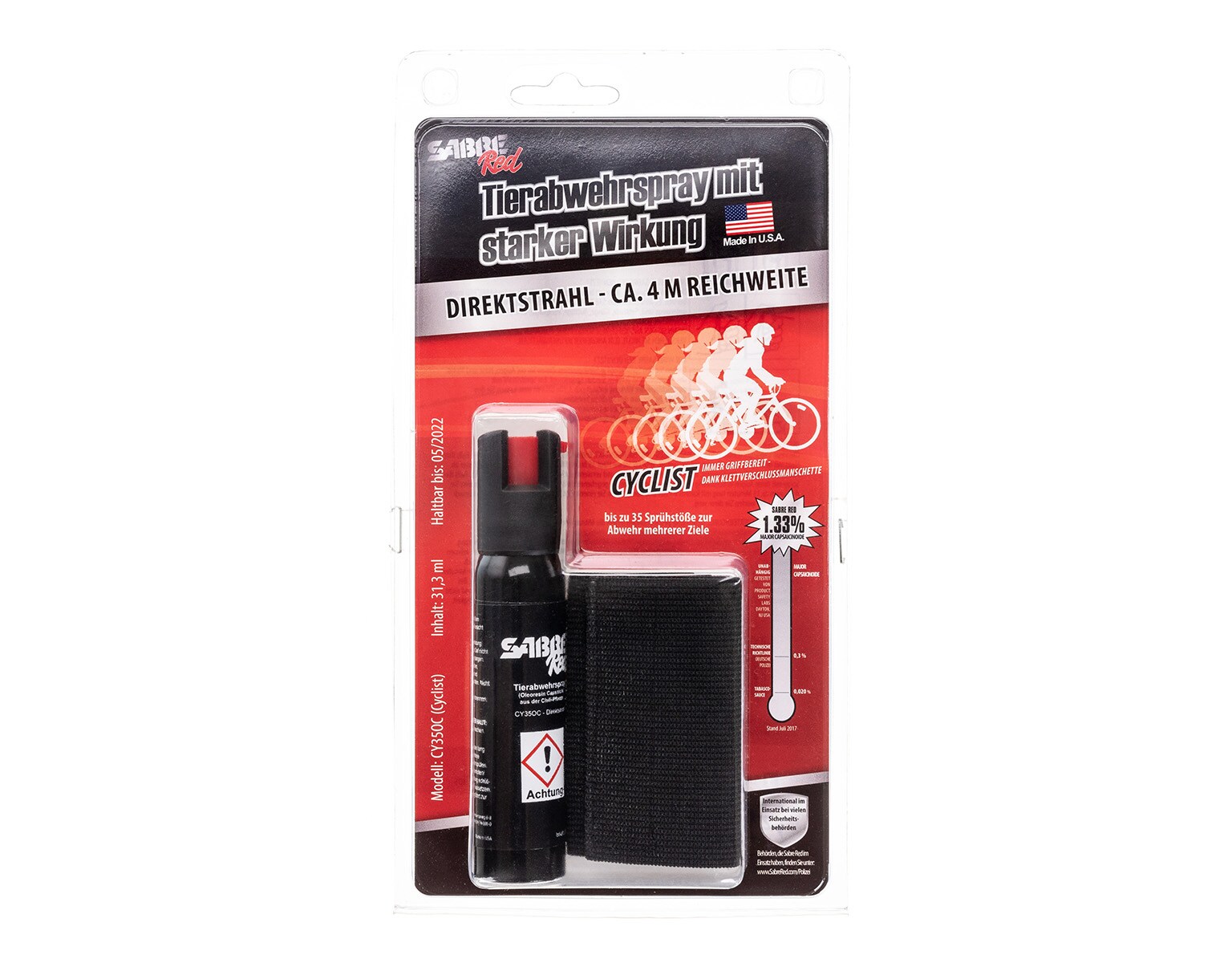 Gaz pieprzowy Sabre Red Cyclist 31,3 ml - strumień