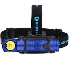 Latarka czołowa i kątowa Olight Perun 2 Cool White Kit Blue z opaską - 2500 lumenów