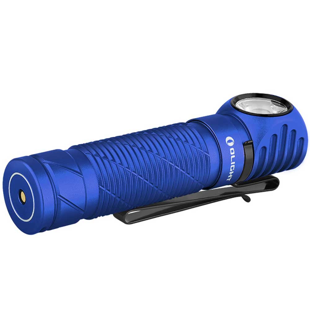 Latarka czołowa i kątowa Olight Perun 2 Cool White Kit Blue z opaską - 2500 lumenów