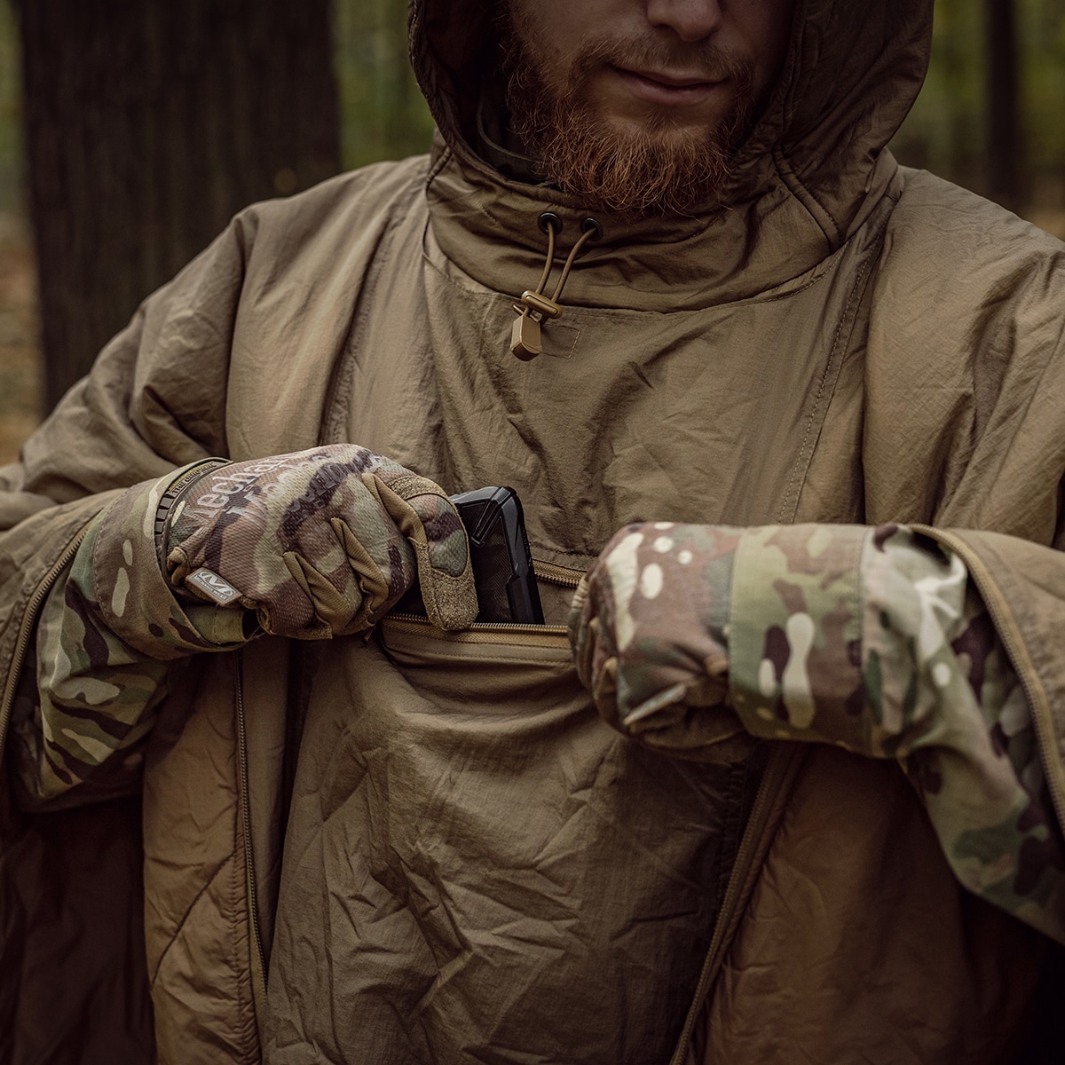 Ponczo Helikon-Tex Swagman Roll Climashield Apex z funkcją śpiwora - Coyote