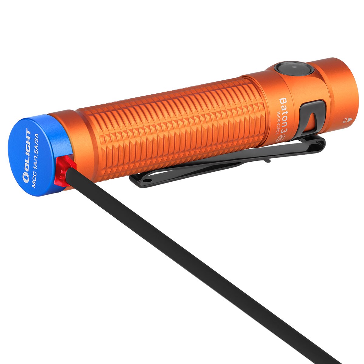 Ліхтарик акумуляторний Olight Baton 3 Pro Cool White Orange - 1500 люменів
