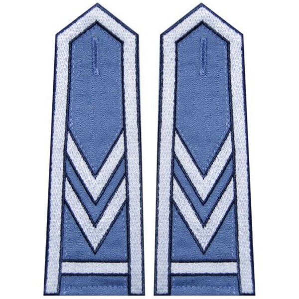 Pagony niebieskie do koszuli Służby Więziennej - starszy sierżany sztabowy - haft