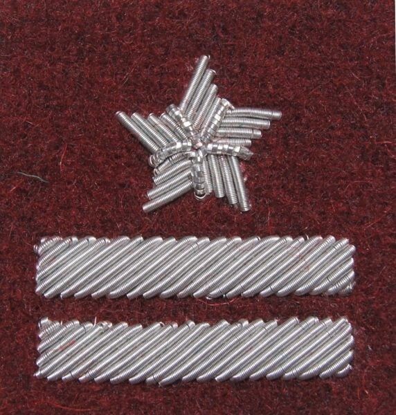 Військове звання на берет Війська Польського бордовий вишивка канителлю – майор
