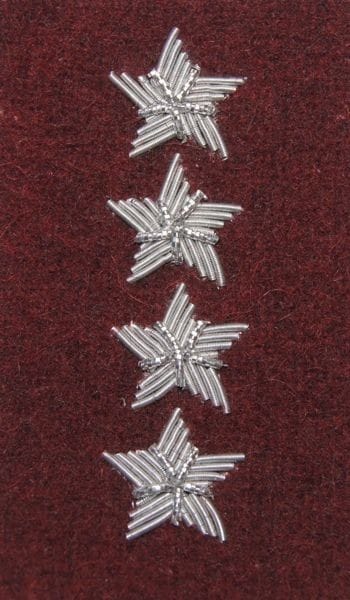 Військове звання на берет Війська Польського бордовий вишивка канителлю – старший штабний хорунжий