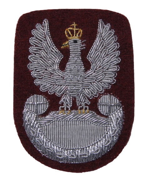 Польський армійський орел на береті - бордовий - вишитий байрекордом
