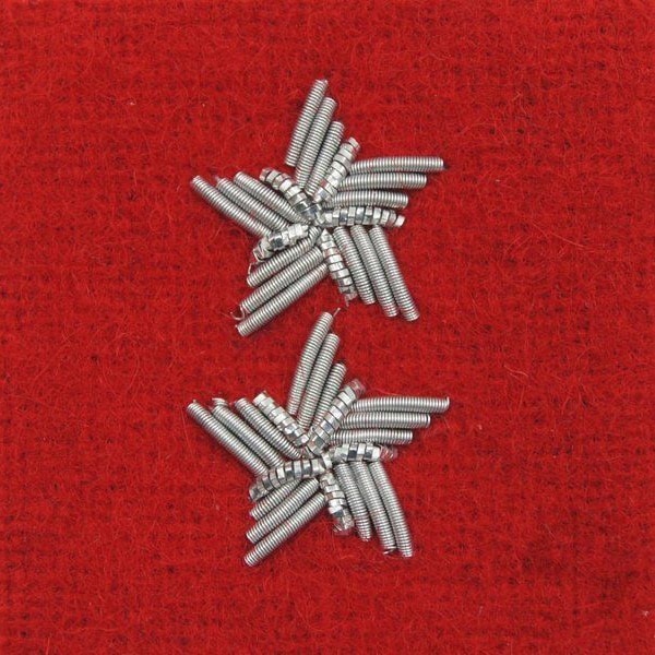Військове звання на берет Війська Польського багряний / вишивка канителлю – старший хорунжий