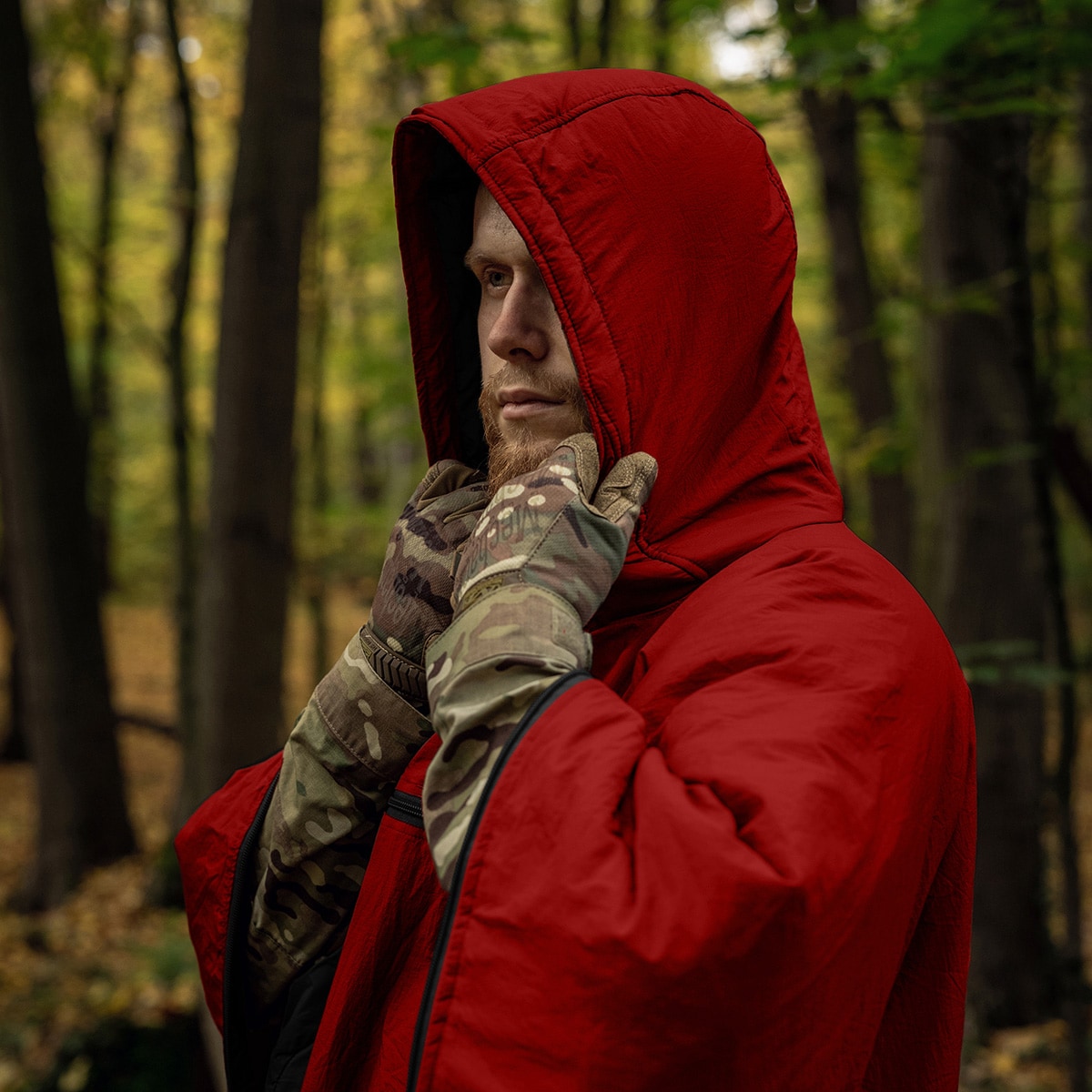 Пончо Helikon-Tex Swagman Roll Climashield Apex з функцією спального мішка - Crimson Sky