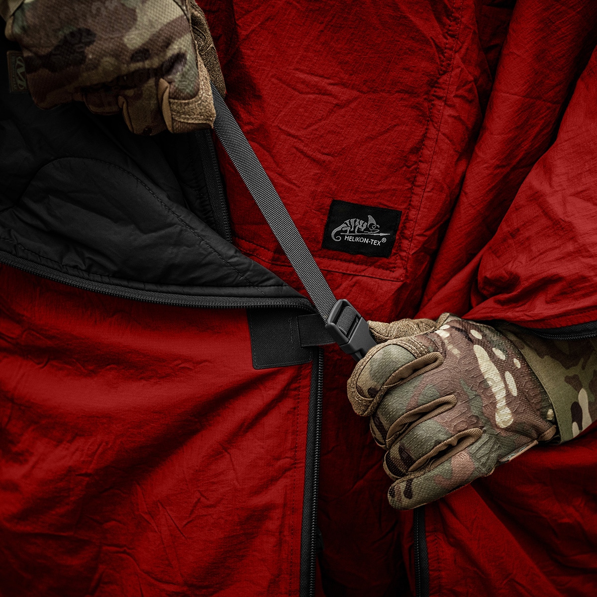 Пончо Helikon-Tex Swagman Roll Climashield Apex з функцією спального мішка - Crimson Sky