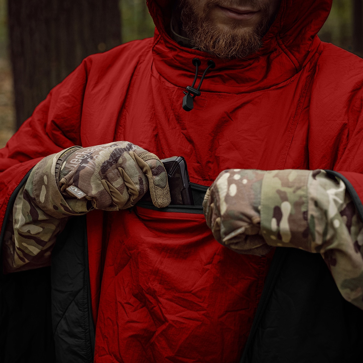 Пончо Helikon-Tex Swagman Roll Climashield Apex з функцією спального мішка - Crimson Sky