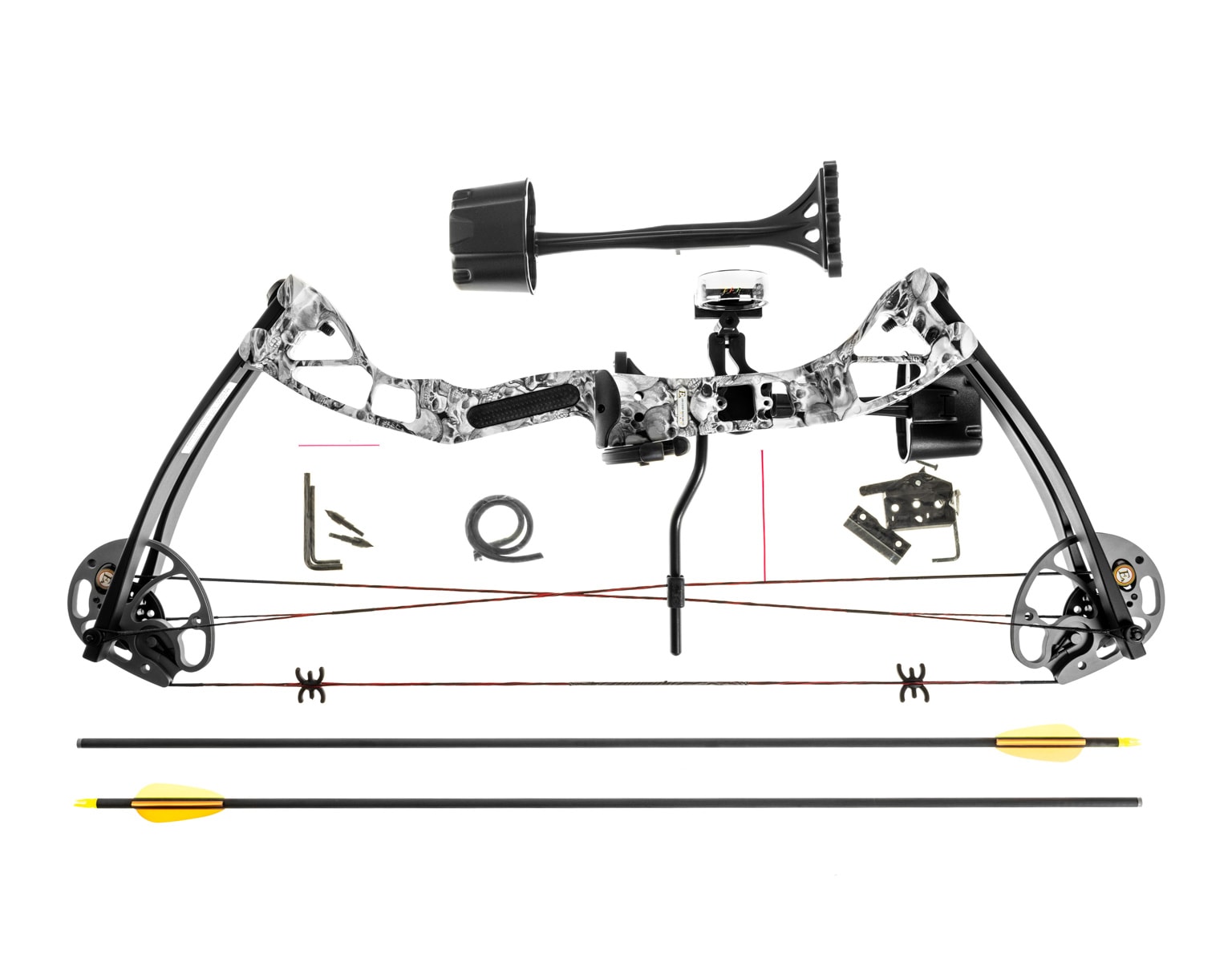 Łuk bloczkowy Poe Lang Rex Quad - skull camo - zestaw