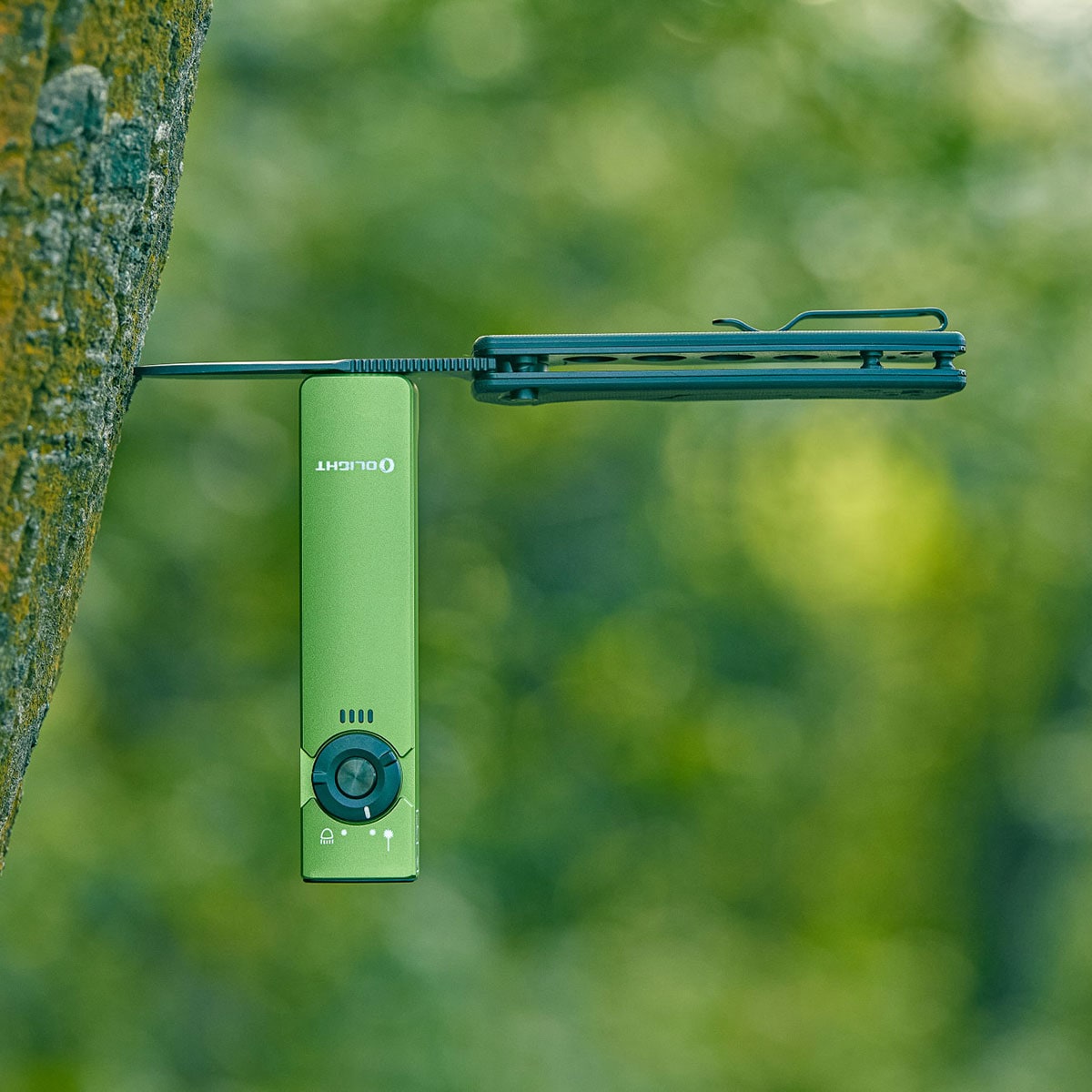 Latarka ze wskaźnikiem laserowym Olight Arkfeld Cool White Lime Green - 1000 lumenów