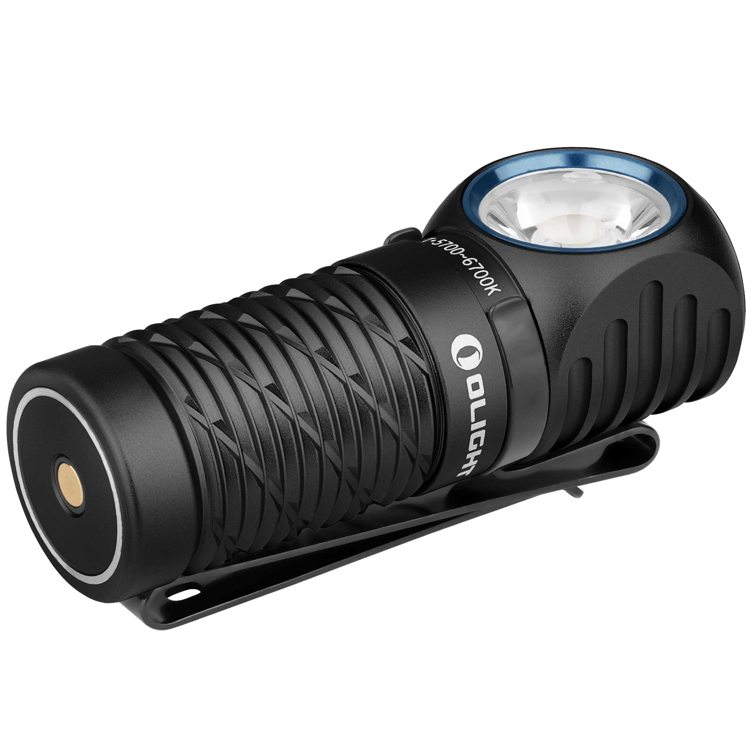 Latarka czołowa i kątowa Olight Perun 2 Mini Cool White Black z opaską - 1100 lumenów