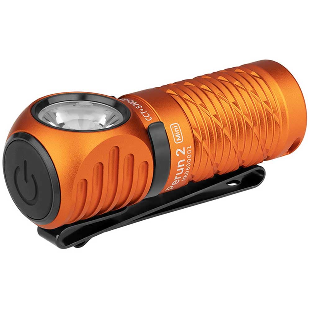 Налобний кутовий ліхтарик Olight Perun 2 Mini Kit Orange з пов'язкою - 1100 люменів