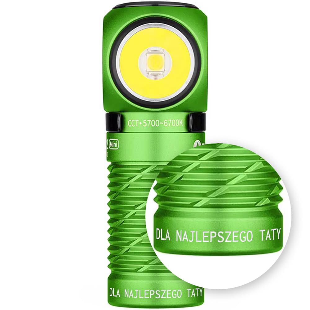 Налобний кутовий ліхтарик Olight Perun 2 Mini Kit Lime Green з пов'язкою – 1100 люменів