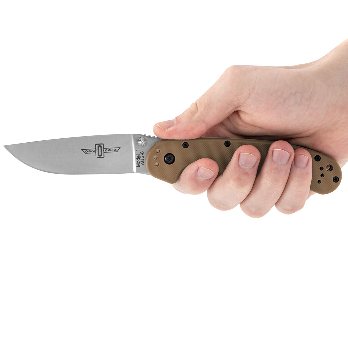 Складаний ніж Ontario RAT 1 Folder Silver Plain Coyote Brown
