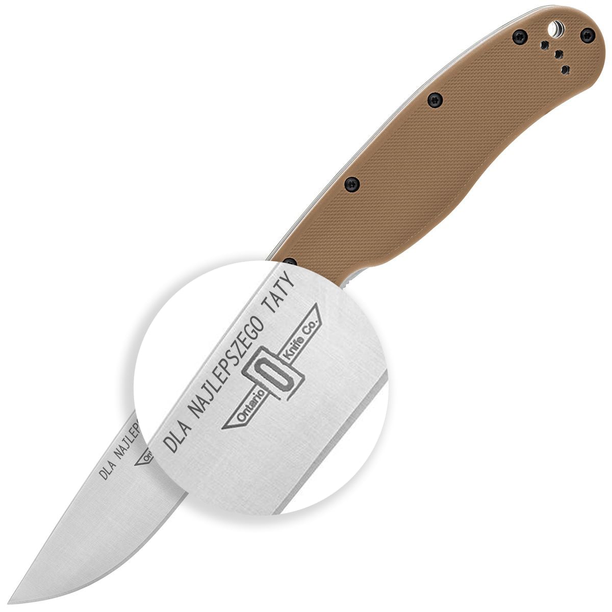 Складаний ніж Ontario RAT 1 Folder Silver Plain Coyote Brown