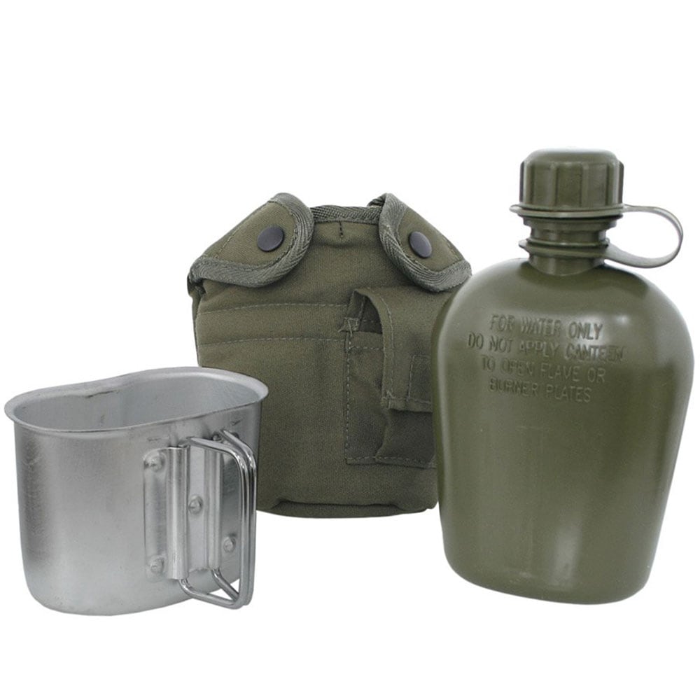 Manierka Mil-Tec US Plastic Canteen z pokrowcem i kubkiem - Olive