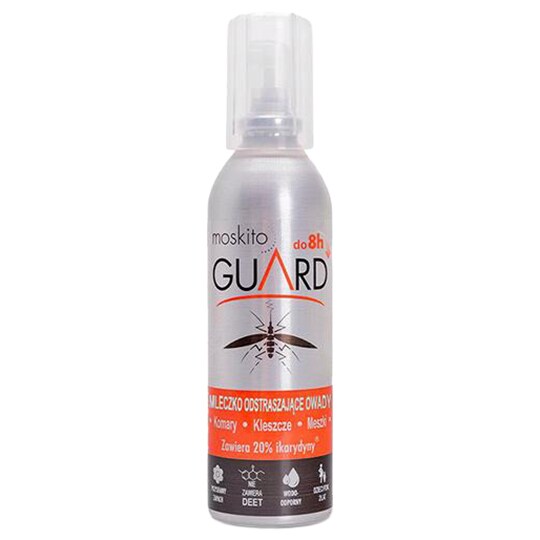 Repelent na komary, kleszcze i meszki Moskito Guard Ikarydyna 20% - mleczko 75 ml