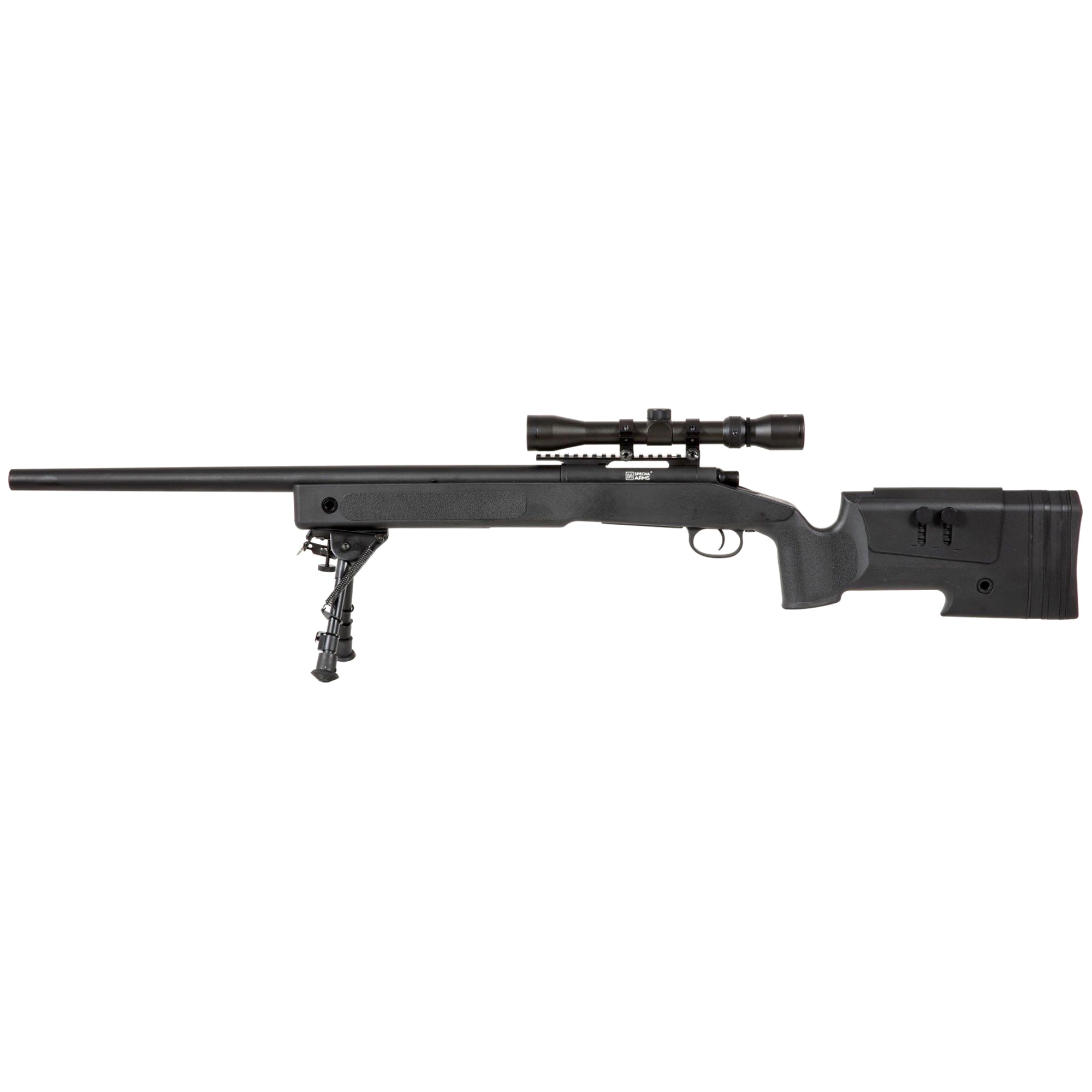 Karabin snajperski ASG Specna Arms SA-S02 CORE z lunetą i dwójnogiem - Black