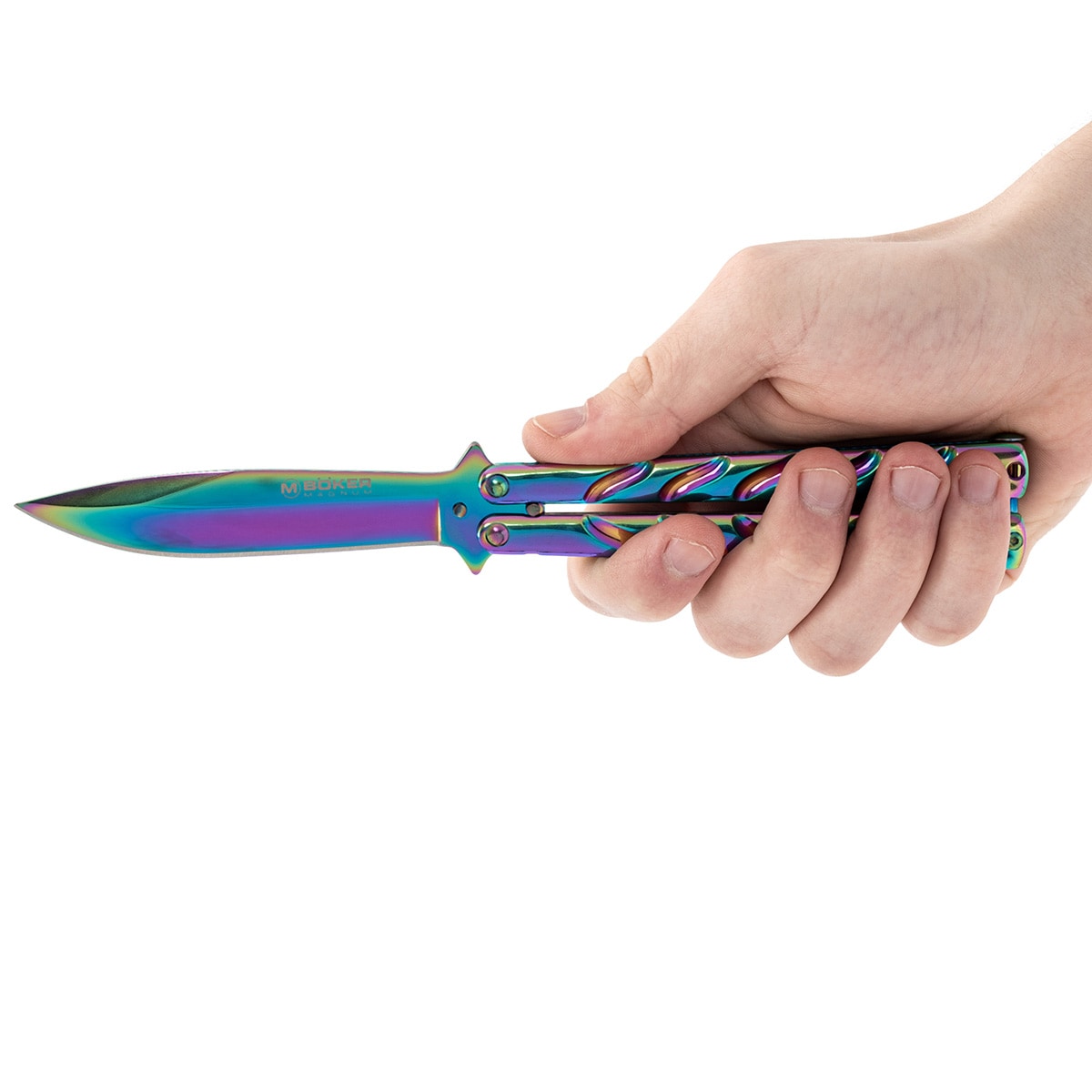 Nóż składany motylek Boker Magnum Balisong Rainbow