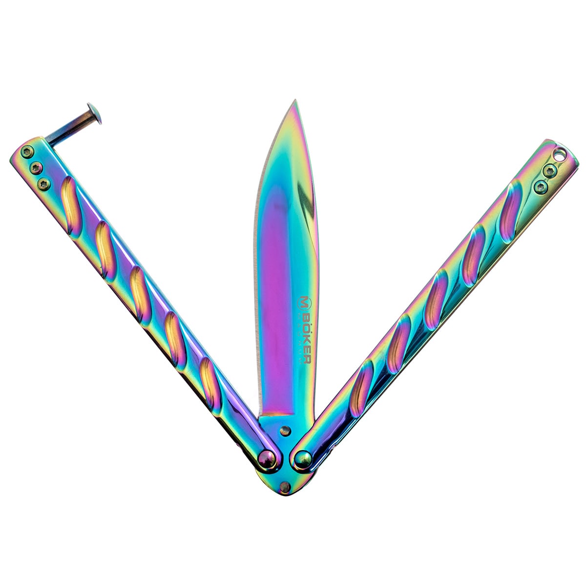 Складаний ніж-метелик Boker Magnum Balisong Rainbow