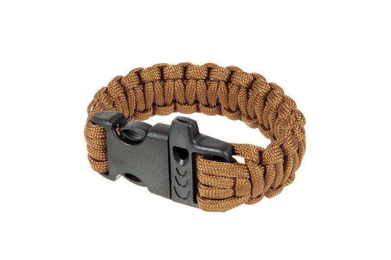 Bransoletka Paracord Element klamra z gwizdkiem - Khaki