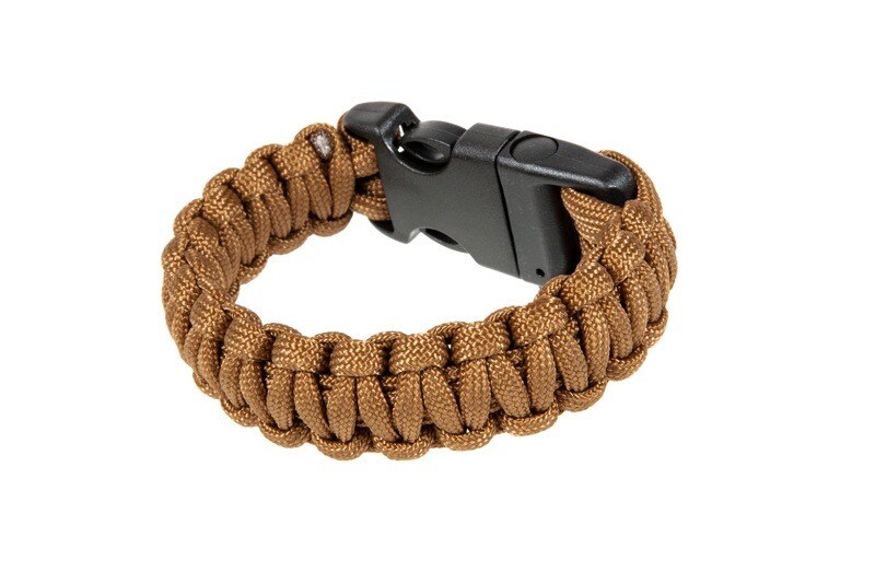 Bransoletka Paracord Element klamra z gwizdkiem - Khaki
