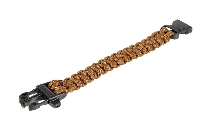Bransoletka Paracord Element klamra z gwizdkiem - Khaki
