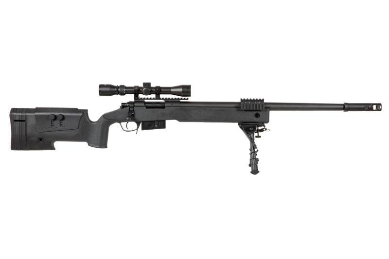 Karabin snajperski ASG Specna Arms SA-S03 CORE z lunetą i dwójnogiem - czarny