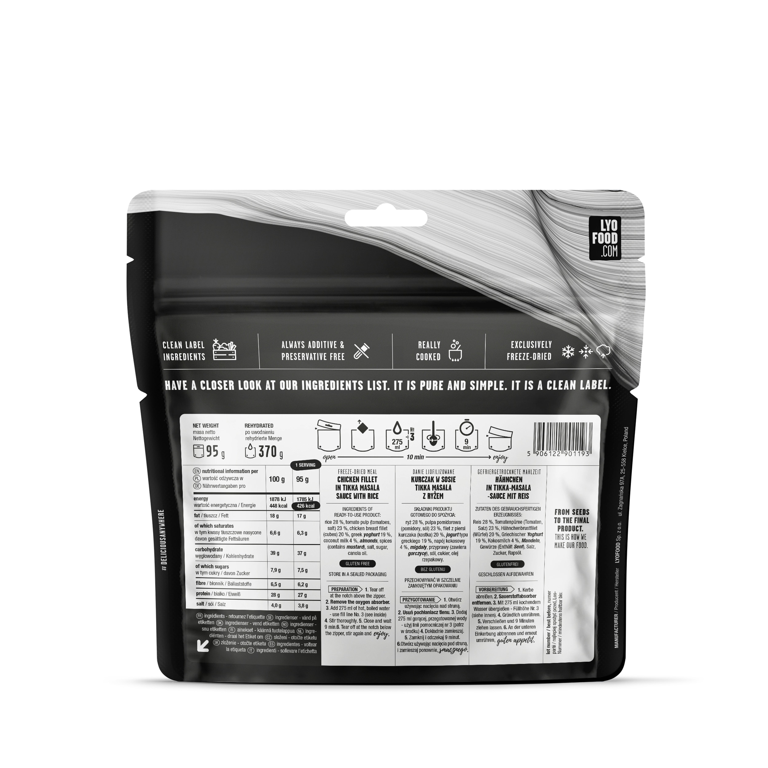 Żywność liofilizowana LYOFOOD Kurczak Tikka masala 370 g