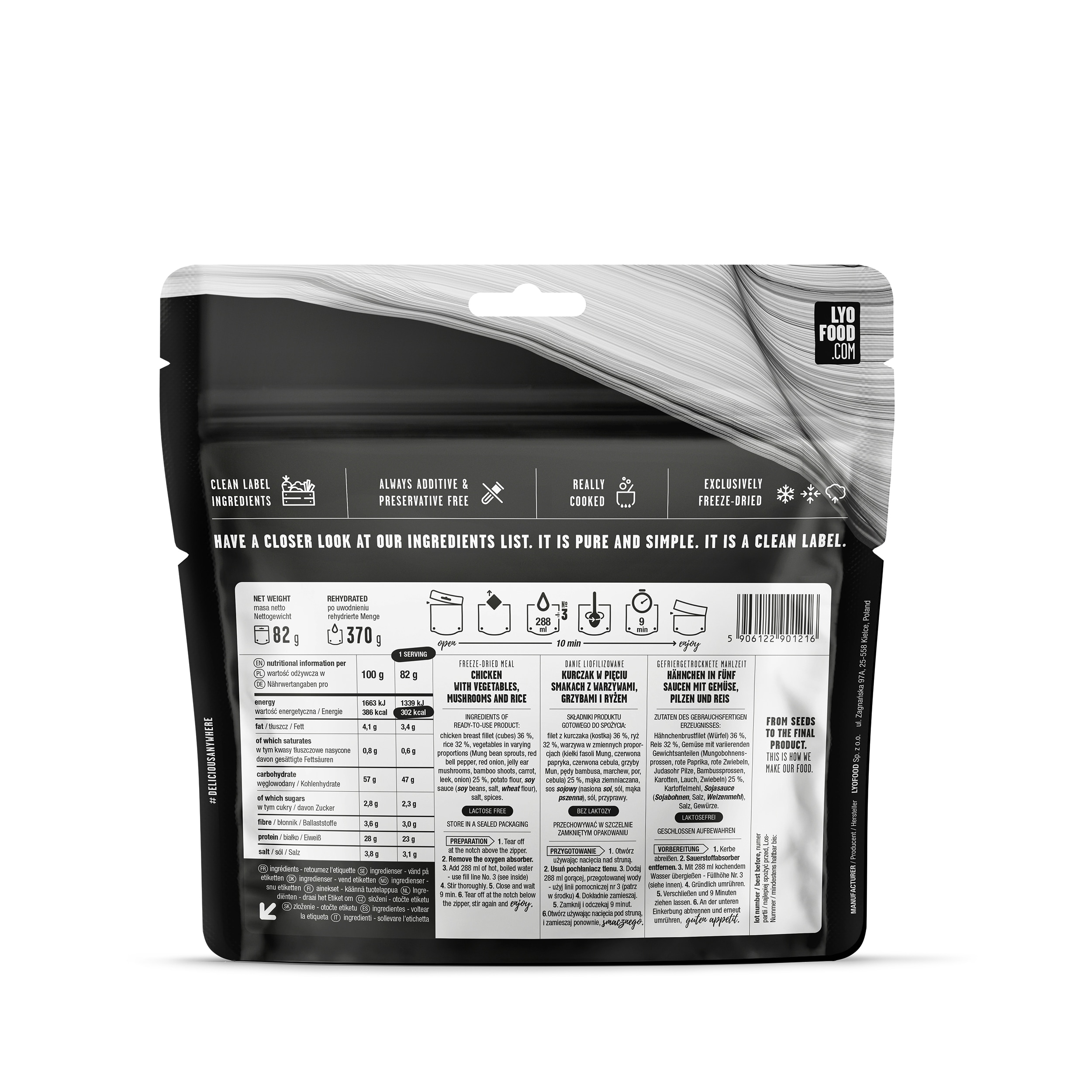 Żywność liofilizowana LYOFOOD Kurczak 5 smaków 370 g
