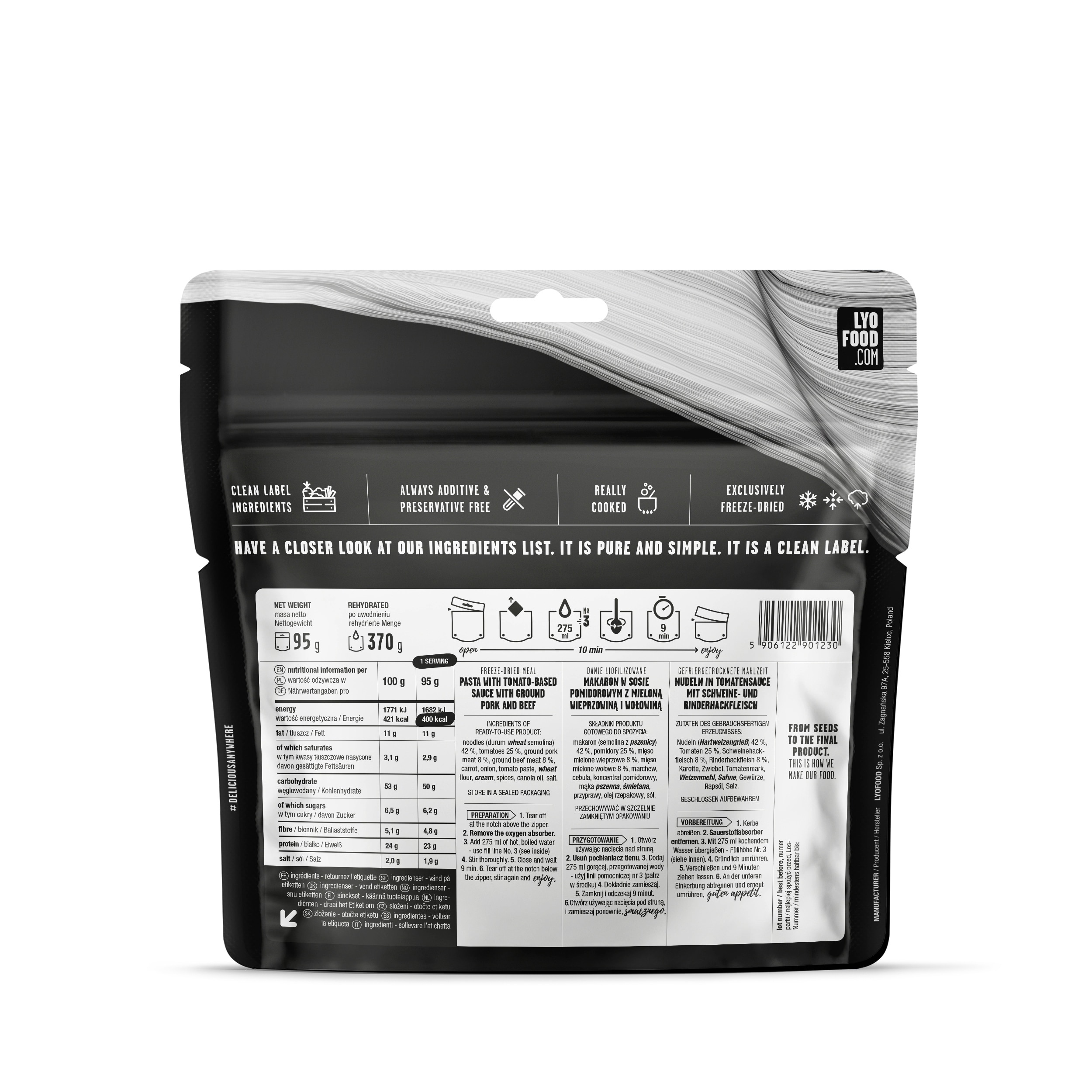 Żywność liofilizowana LYOFOOD Penne bolognese 370 g