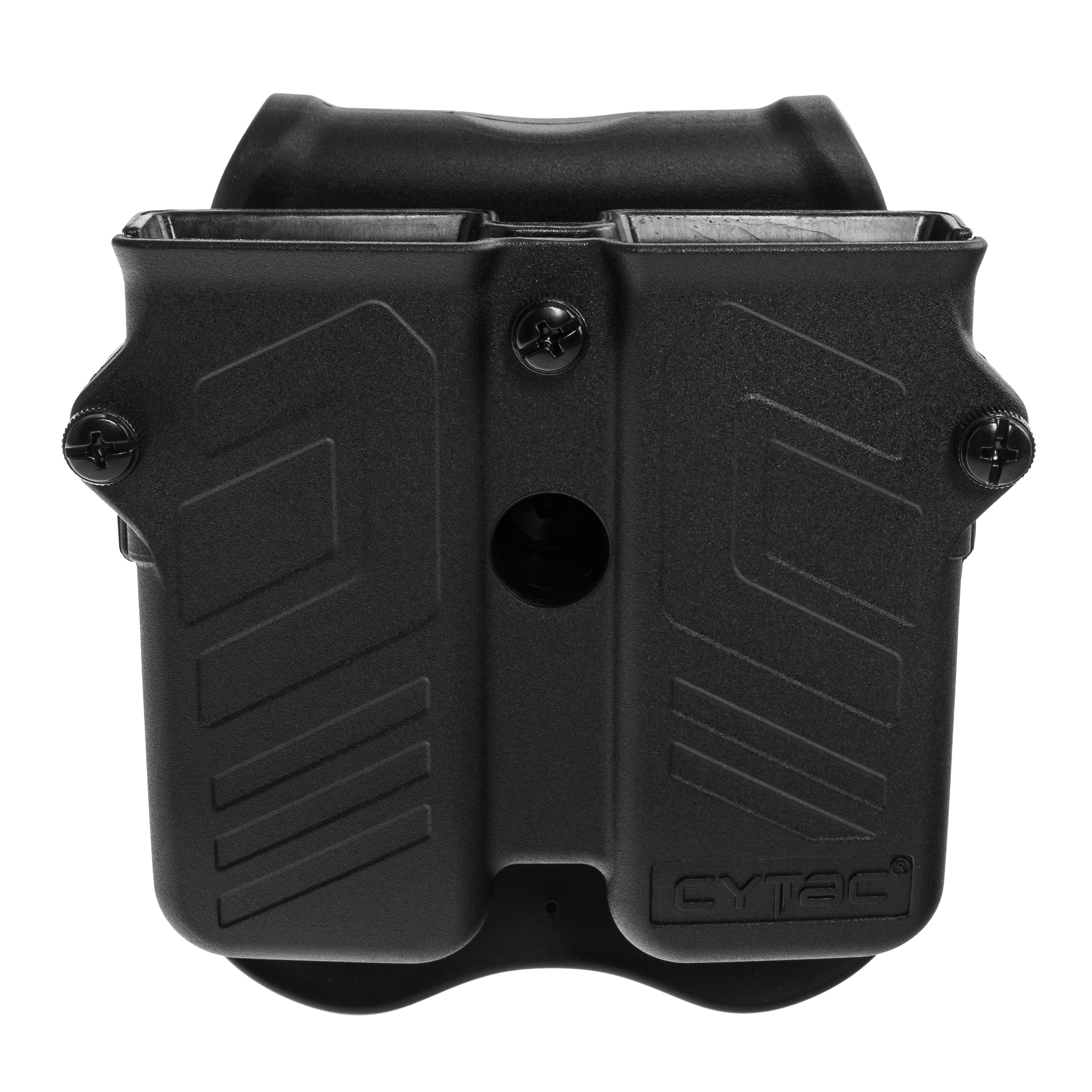 Ładownica uniwersalna Cytac podwójna na mniejsze magazynki z płetwą - Black