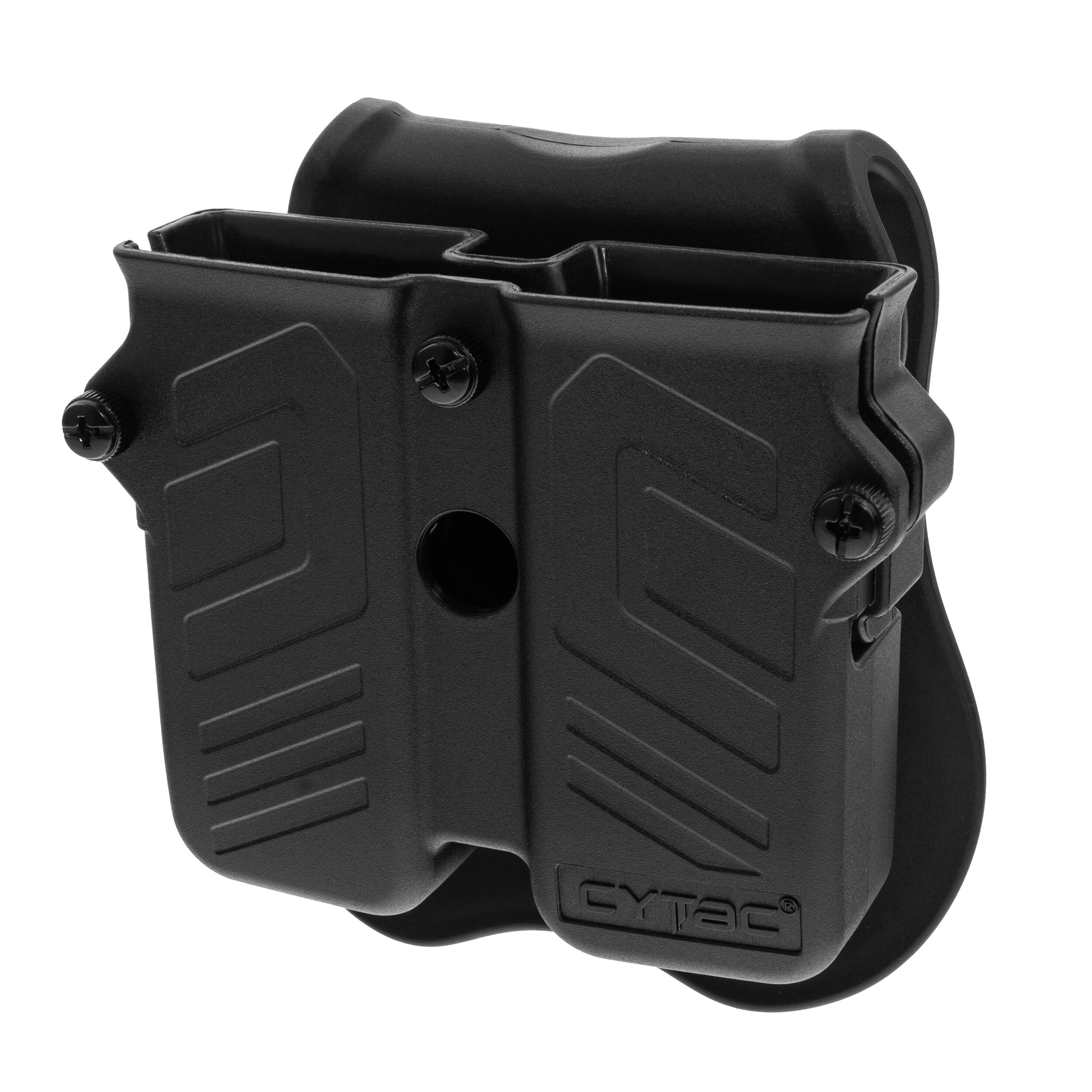 Ładownica uniwersalna Cytac podwójna na mniejsze magazynki z płetwą - Black