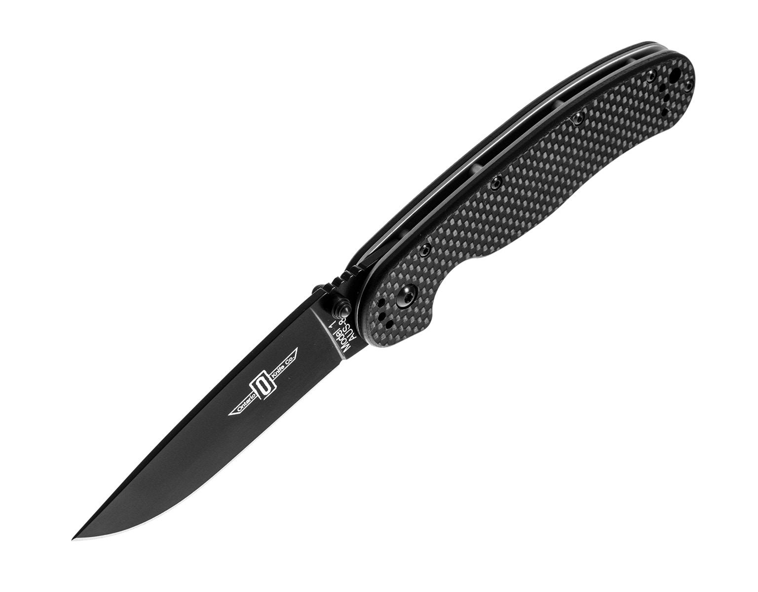 Nóż składany Ontario RAT 1 Folder Black Plain Carbon Fiber