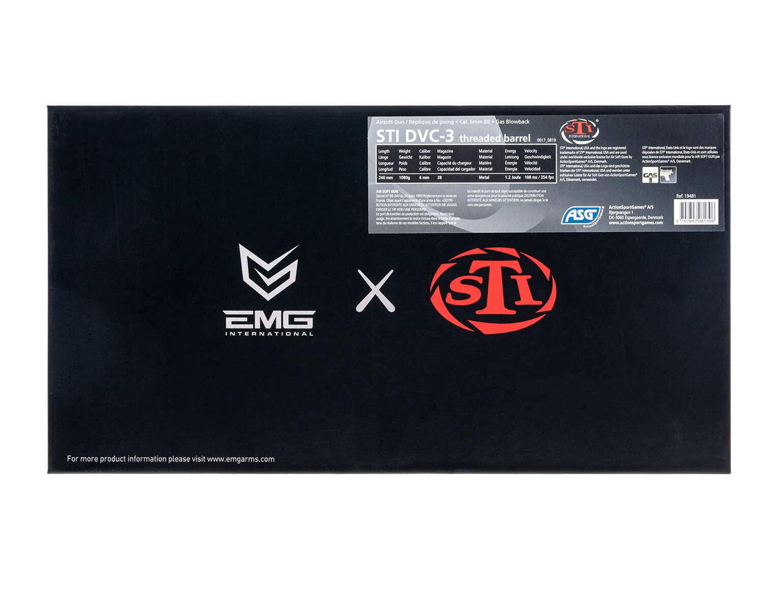 Pistolet ASG GBB STI DVC3 2011 Threaded Barrel - Black