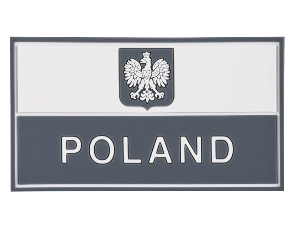 Емблема липучка Пряма Дія Польський великий банерний патч - сірий