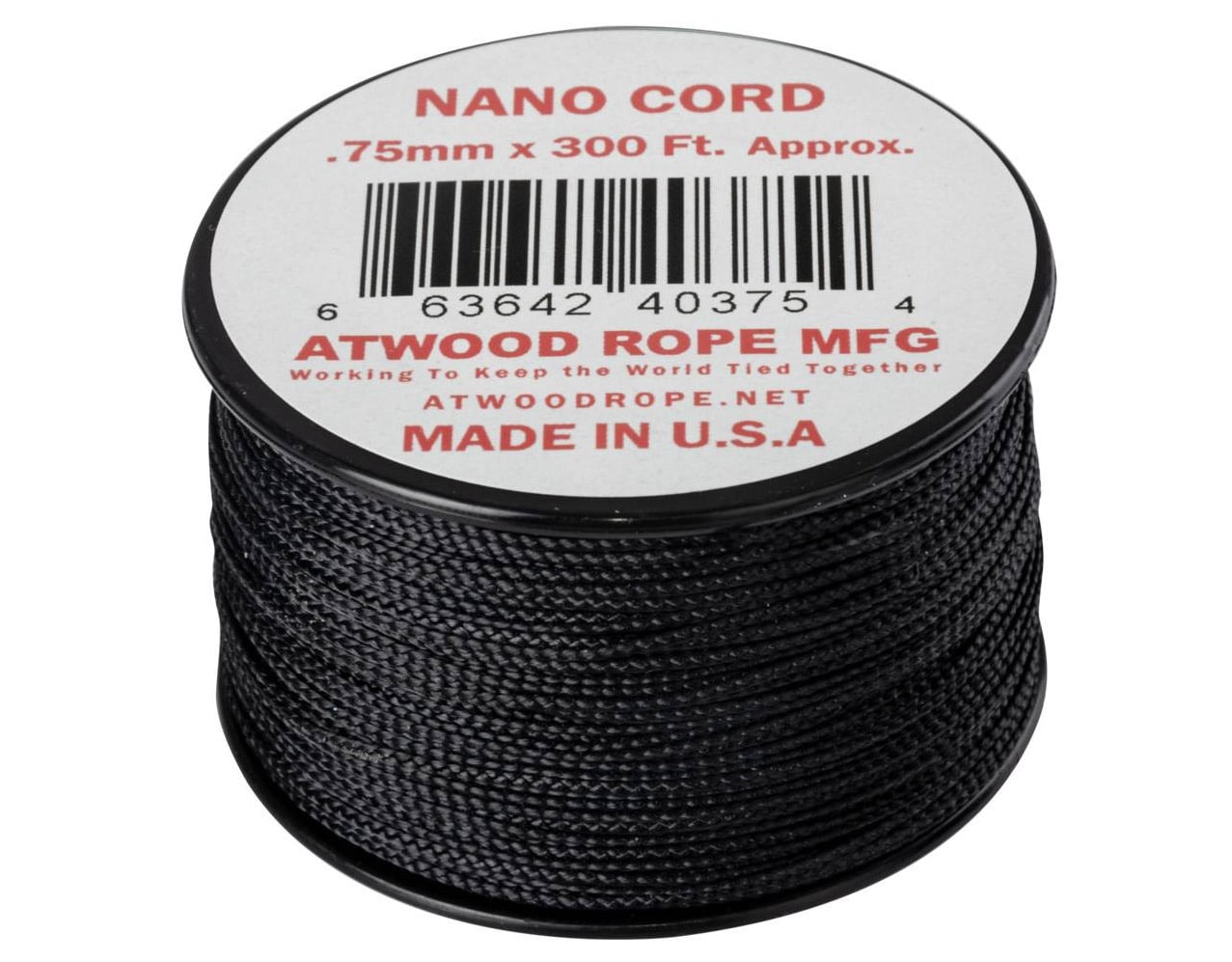 Мотузка Atwood Rope MFG Nano Cord 91 м - чорна