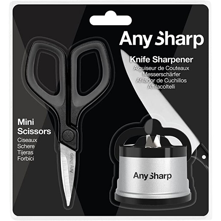 Ostrzałka AnySharp Classic Silver z nożyczkami