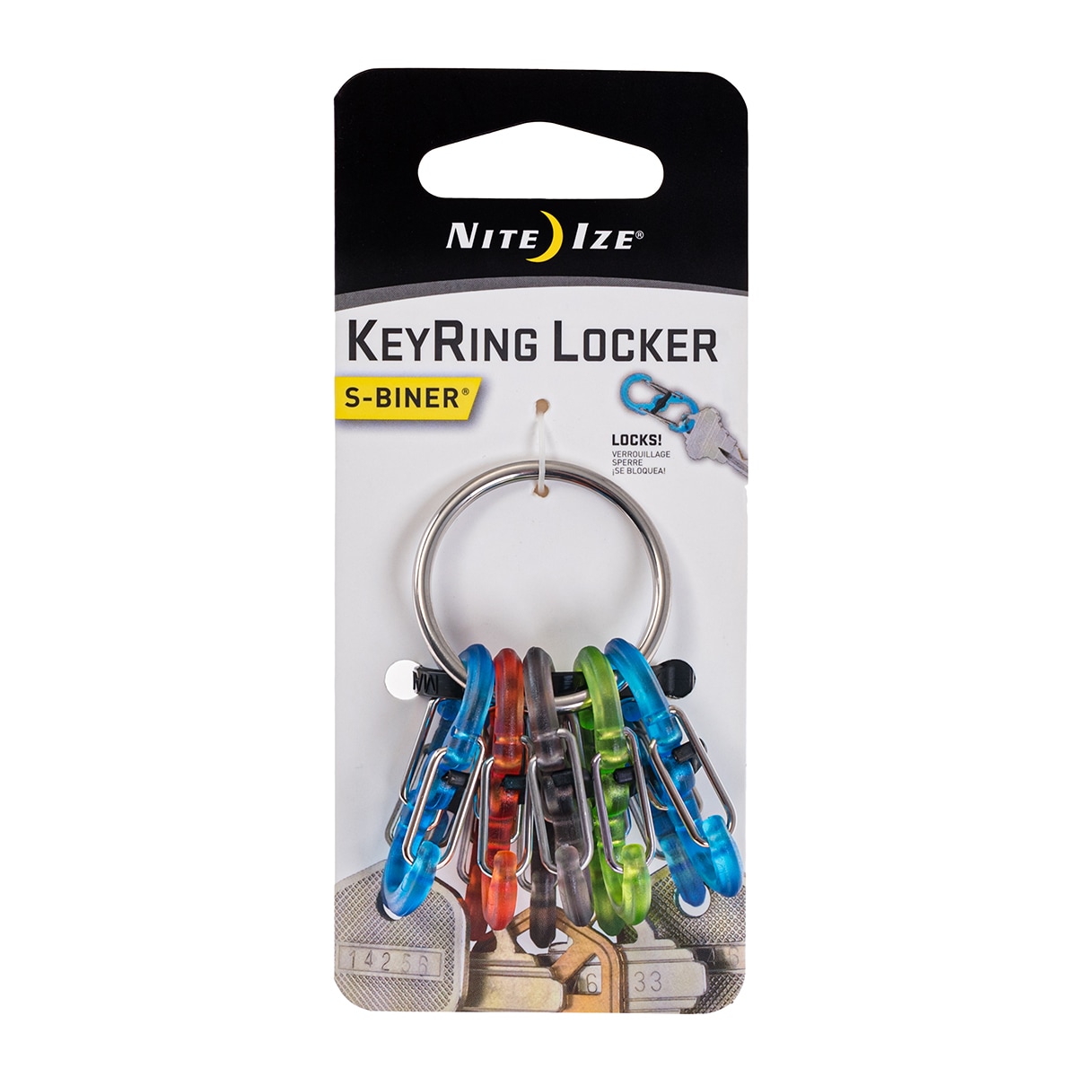 Брелок Nite Ize S-Biner KeyRing Locker - 5 шт.