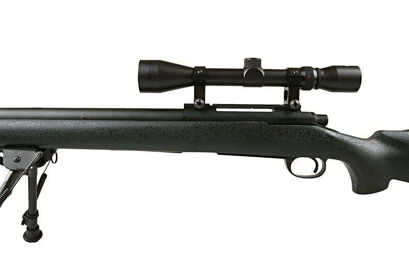 Снайперська гвинтівка ASG SW-04 з оптичним прицілом та сошками - чорна
