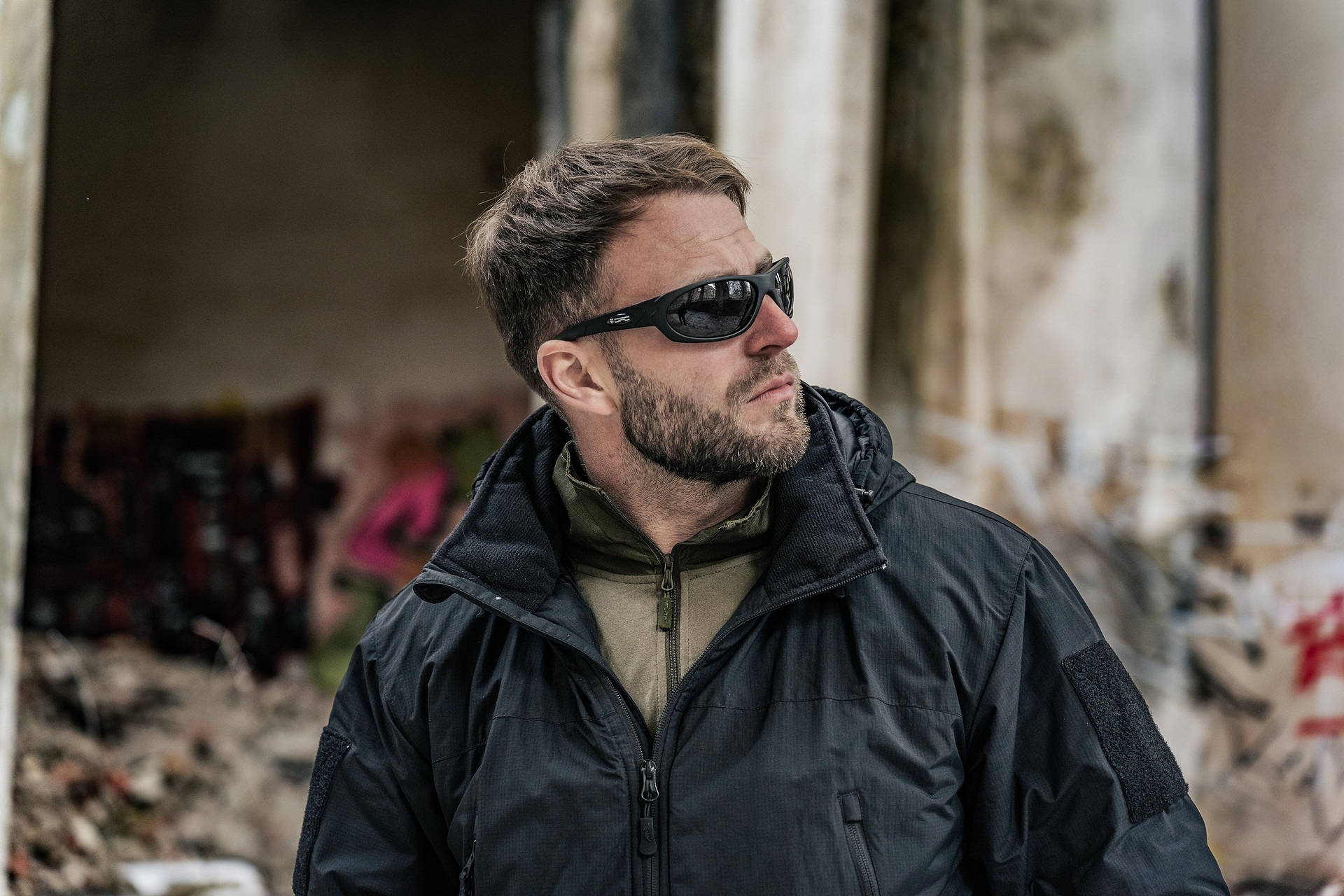 Okulary przeciwsłoneczne OPC Military Marines Black Matt Smoke Revo z polaryzacją