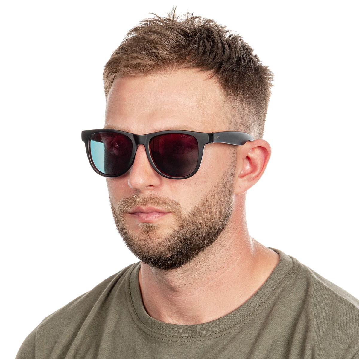 Okulary przeciwsłoneczne OPC Lifestyle Ibiza Blk Mat Red Revo z polaryzacją 