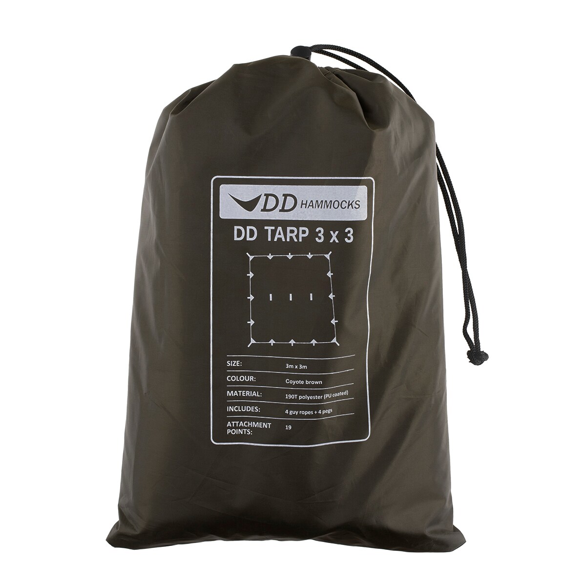 Płachta biwakowa DD Hammocks Tarp 3x3 - coyote brown