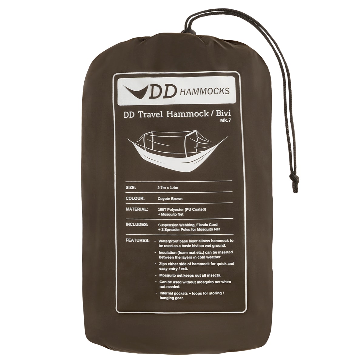 Hamak DD Hammocks Travel Bivi wodoodporny Coyote Brown