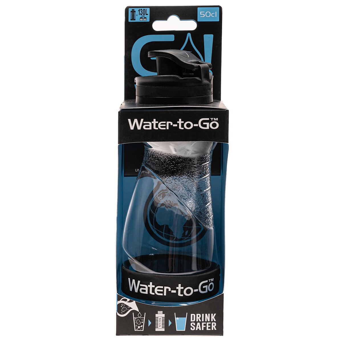 Butelka z filtrem Water-to-Go 500 ml GO! - Czarna