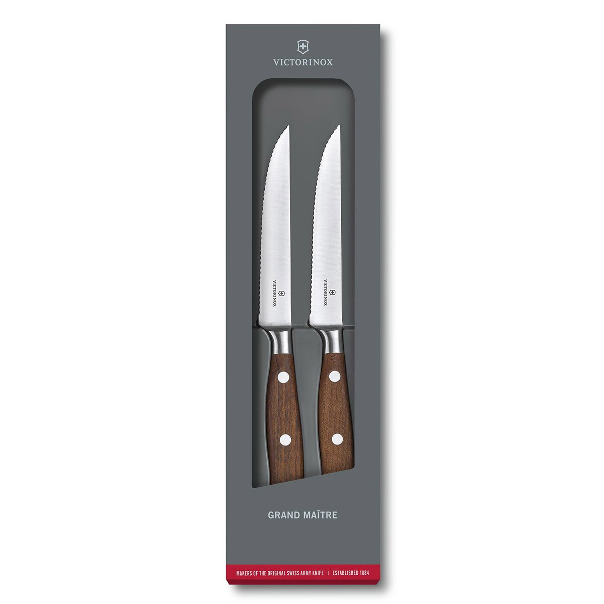 Zestaw dwóch noży kuchennych Victorinox Grand Maitre Wood - nóż do steków 12 cm