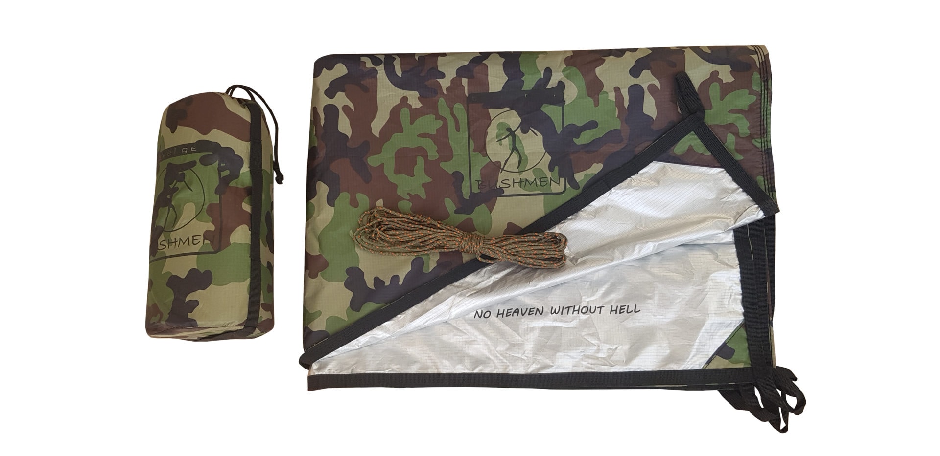 Płachta biwakowa Bushmen Thermo Tarp z termoizolacją 2x3 Camo