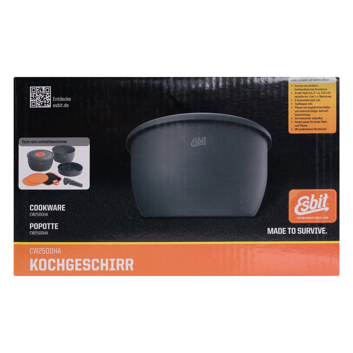 Naczynia turystyczne Esbit aluminiowe 3 Set