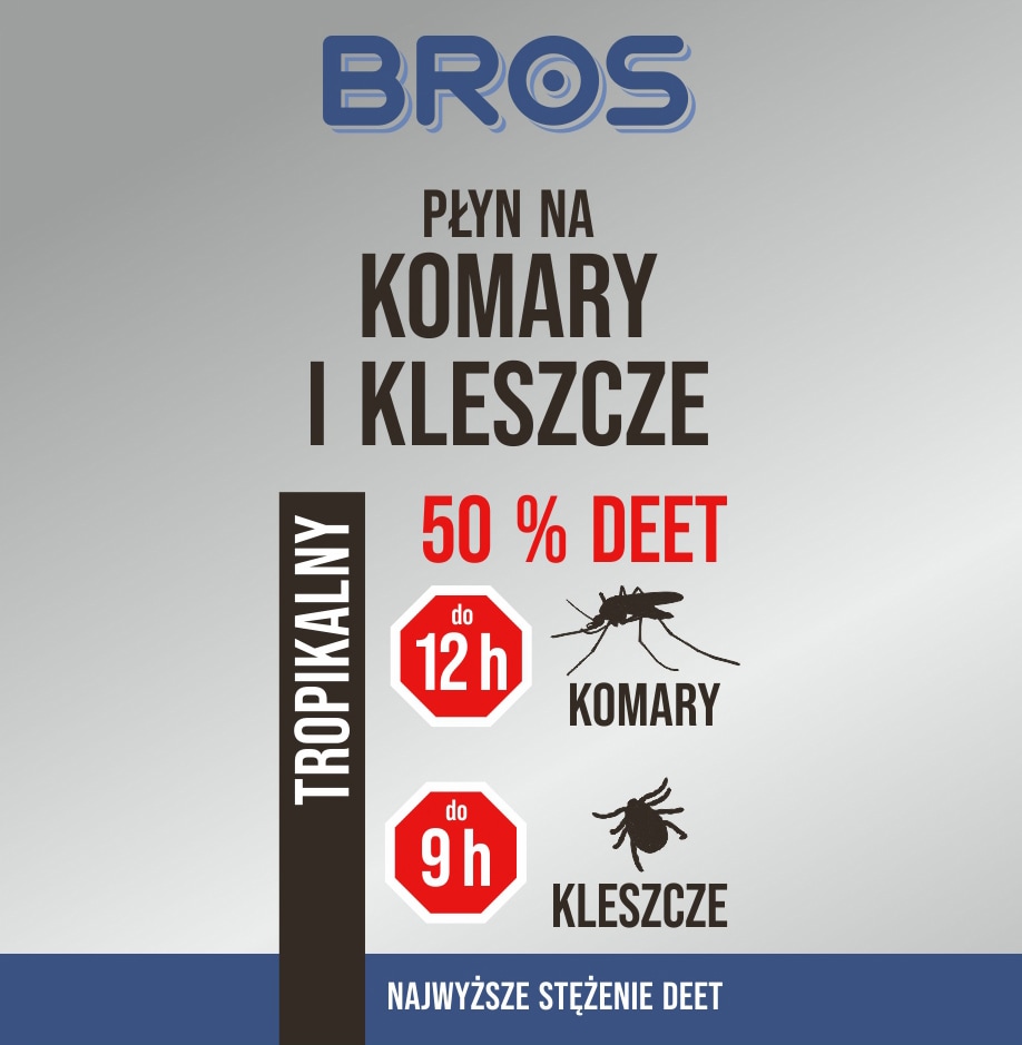 Płyn na komary i kleszcze Bros DEET 50% - 130 ml